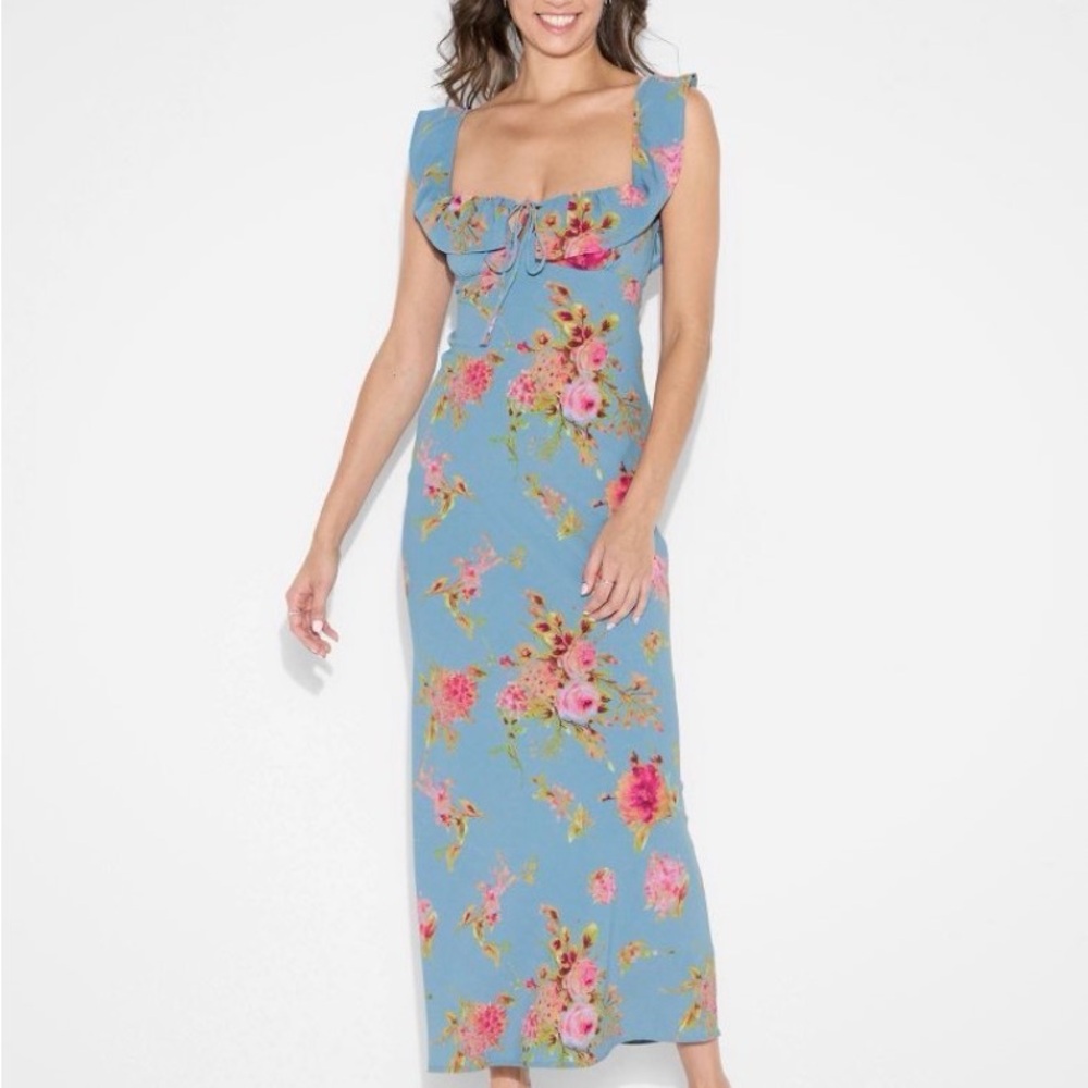 Target Floral Pink and Blue Maxi Dress